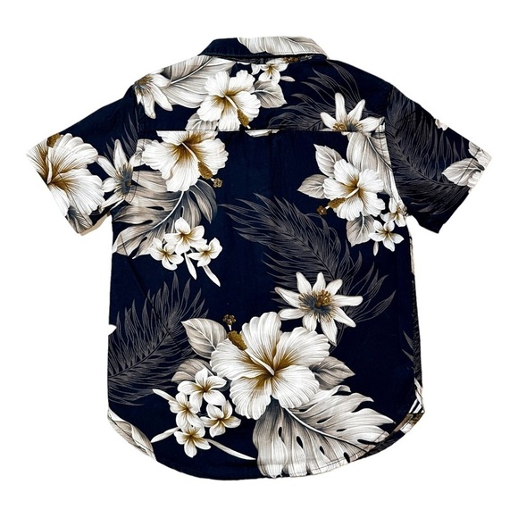 Cactus Boys Aloha Hawaiian Print Navy Button Shirt Size 5/6 - Picture 2 of 7